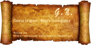 Genzinger Narcisszusz névjegykártya